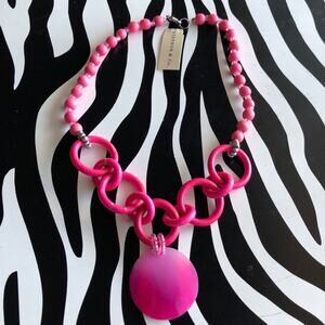 4 for $20 Stephan & Co. Pink Wooden Beaded Necklace